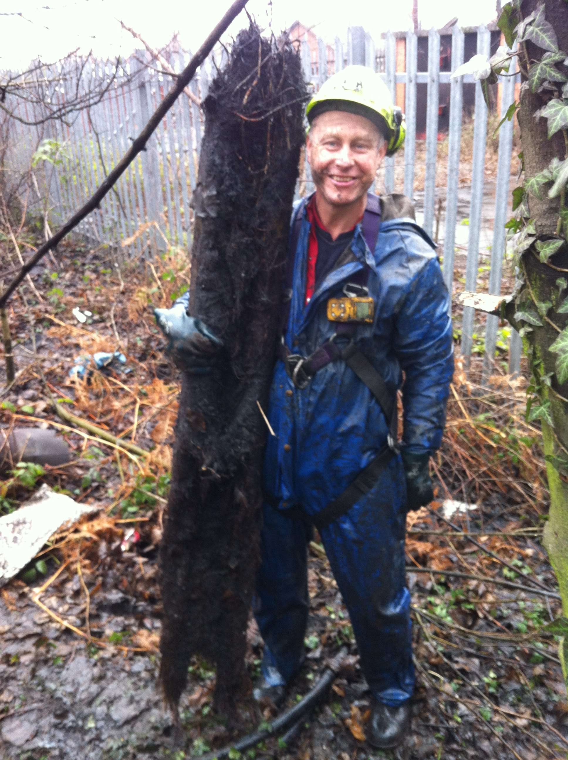 Gary with a very large root that was causing a waste blockage